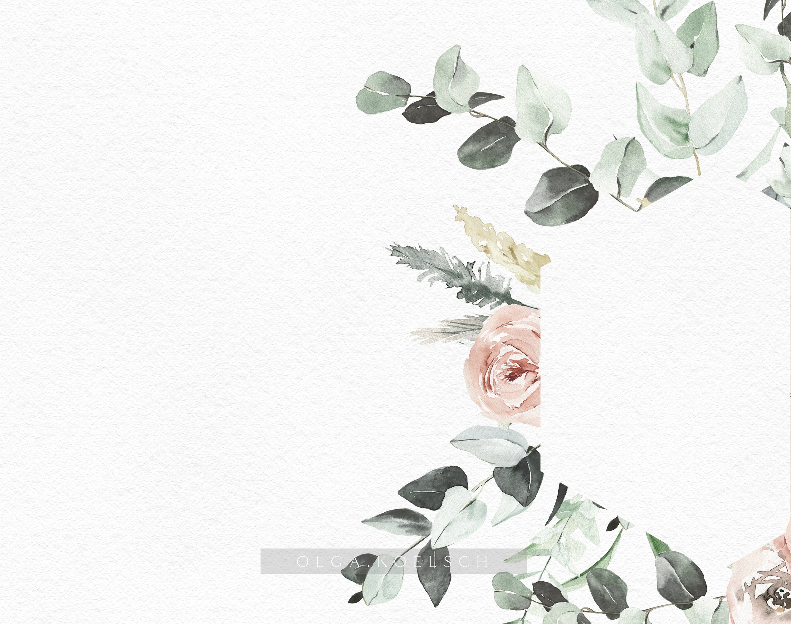 Boho Roses Frame Clipart, Watercolor Floral Borders Png, Wedding ...