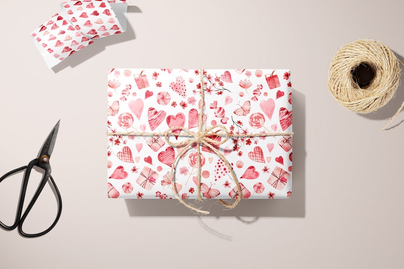 Watercolor Valentine Seamless Pattern for Fabric, Pink Heart Digital ...
