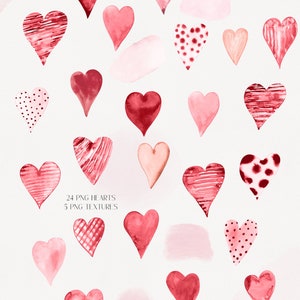 Watercolor Pink Heart Clipart, Valentine's Day Png, Watercolor Floral ...