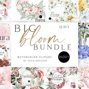 Aquarell Boho Blumen Clipart Bundle, Rose Clipart für Hochzeitseinladung, Tropisches png für Babyparty diy 121
