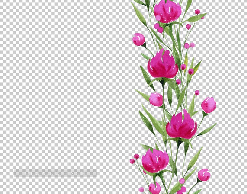 Watercolor Pink Floral Clipart, Roses Wreath Clipart, Floral Frames for ...