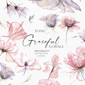 Boho rozen clipart, stoffige roze aquarel bloemen elementen png, roze bruiloft clipart met roos, iris, groen png 026