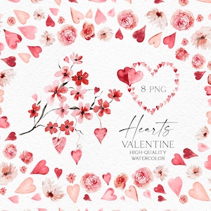 Roze hart clipart, aquarel Valentine png, aquarel hart png, liefde clipart voor Valentijnsdag DIY-kaart 119