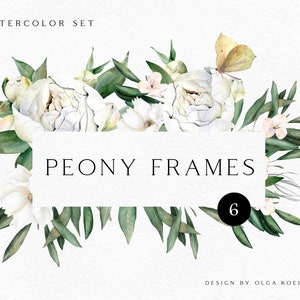 Hochzeit Eukalyptus und weiße Blume Clipart. Weißer floraler Rahmen Clipart.  Handgemalte weiße Blumen Blumenstrauß Clipart DIY PNG
