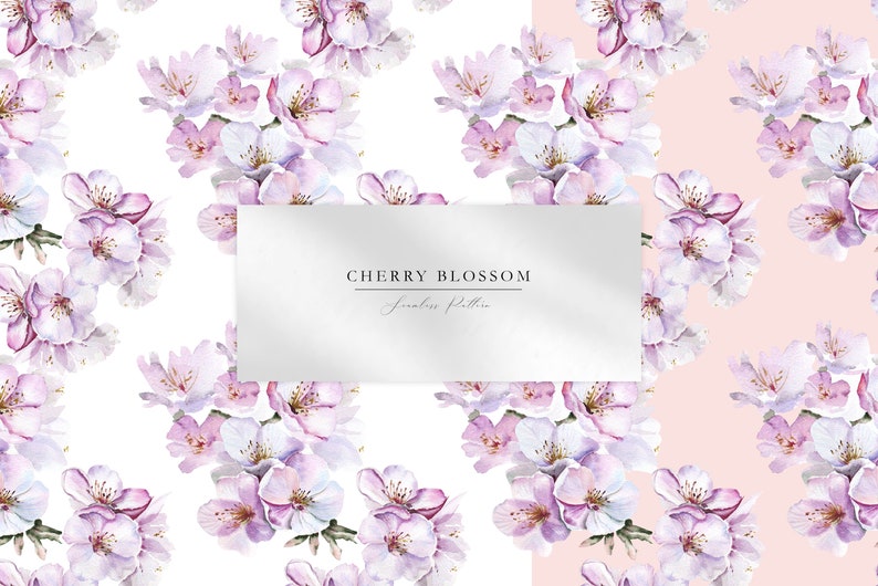Boho Pink Seamless Pattern for Fabric, Watercolor Cherry Blossom Flower ...