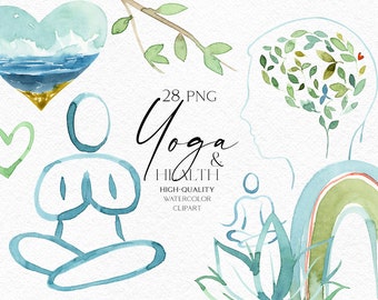 Mental health clipart, Yoga clipart, Self care medical clipart, Brain png for spa logo, neurology doctor gift 082