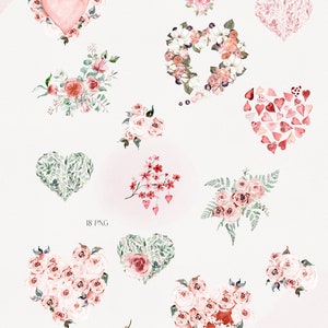 Watercolor Pink Heart Clipart, Valentine's Day Png, Watercolor Floral ...