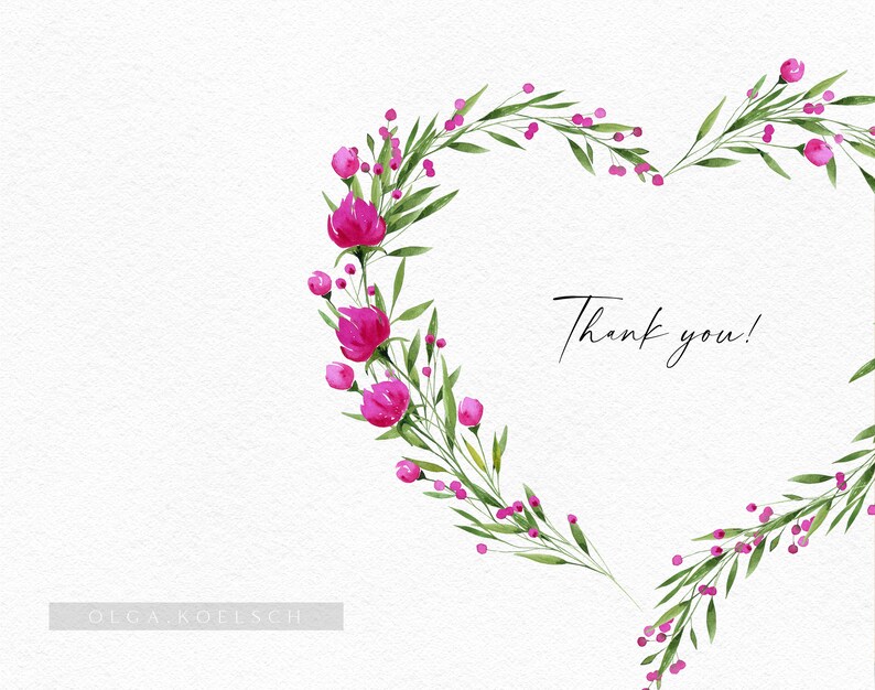 Watercolor Pink Floral Clipart, Roses Wreath Clipart, Floral Frames for ...