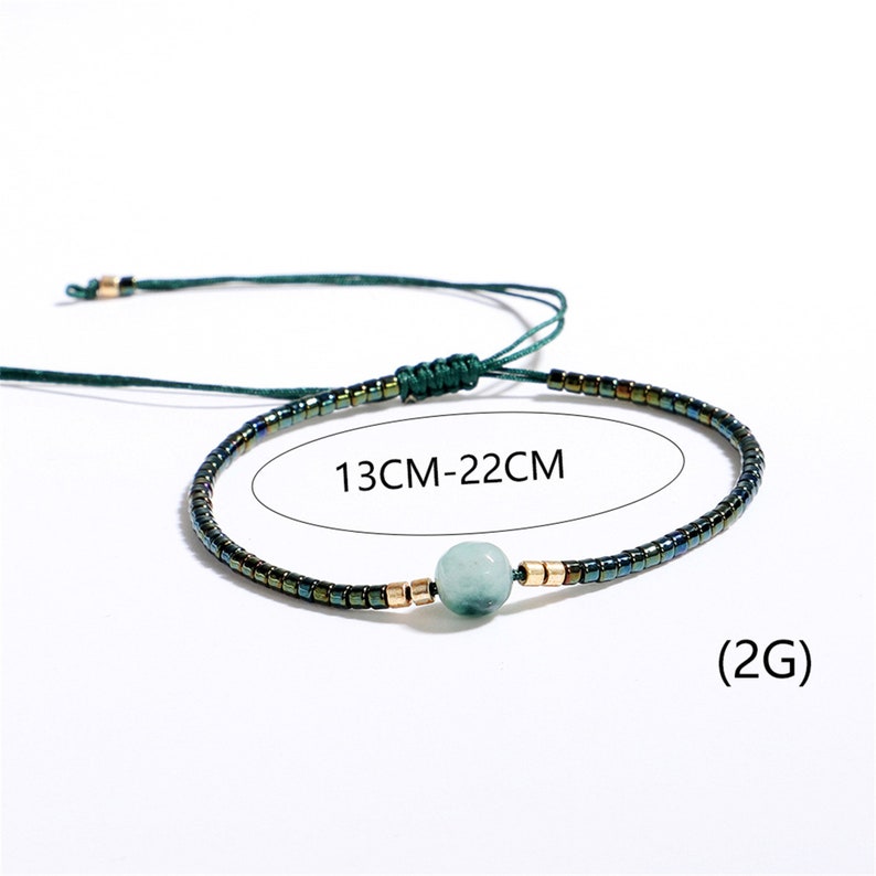 Handmade Miyuki Small Bracelet Japanese Rice Beaded Bracelet Natural Stone Bead Jewellery Line Friendship Bracelet