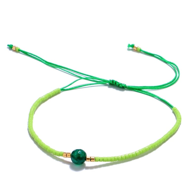 Handmade Miyuki Small Bracelet Japanese Rice Beaded Bracelet Natural Stone Bead Jewellery Line Friendship Bracelet