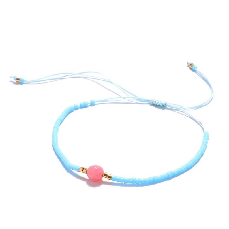 Handmade Miyuki Small Bracelet Japanese Rice Beaded Bracelet Natural Stone Bead Jewellery Line Friendship Bracelet