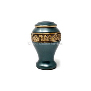 Green Classic Leaf Band Keepsake Urn Small container for Funeral Ashes