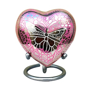 Beautiful portland small heart keepsake memorial urn for ashes.