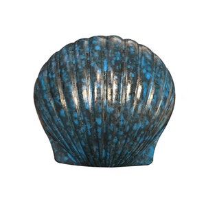 Aqua Brass Keepsake Shell Urn for Small Human Ashes