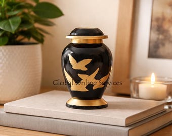 Small Going Home Black Keepsake Urn for Human Cremation Ashes