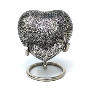 Cremation Urns Brass Funeral Urn Ashes, Glenwood Small Heart Keepsake Urn with Stand