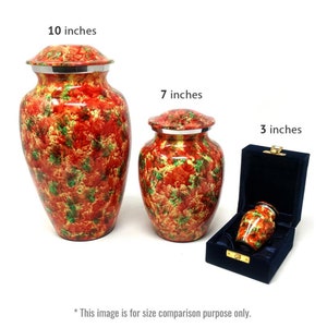 Polychromatic  Floral Design Aluminium Made Cremation Urns for Ashes.