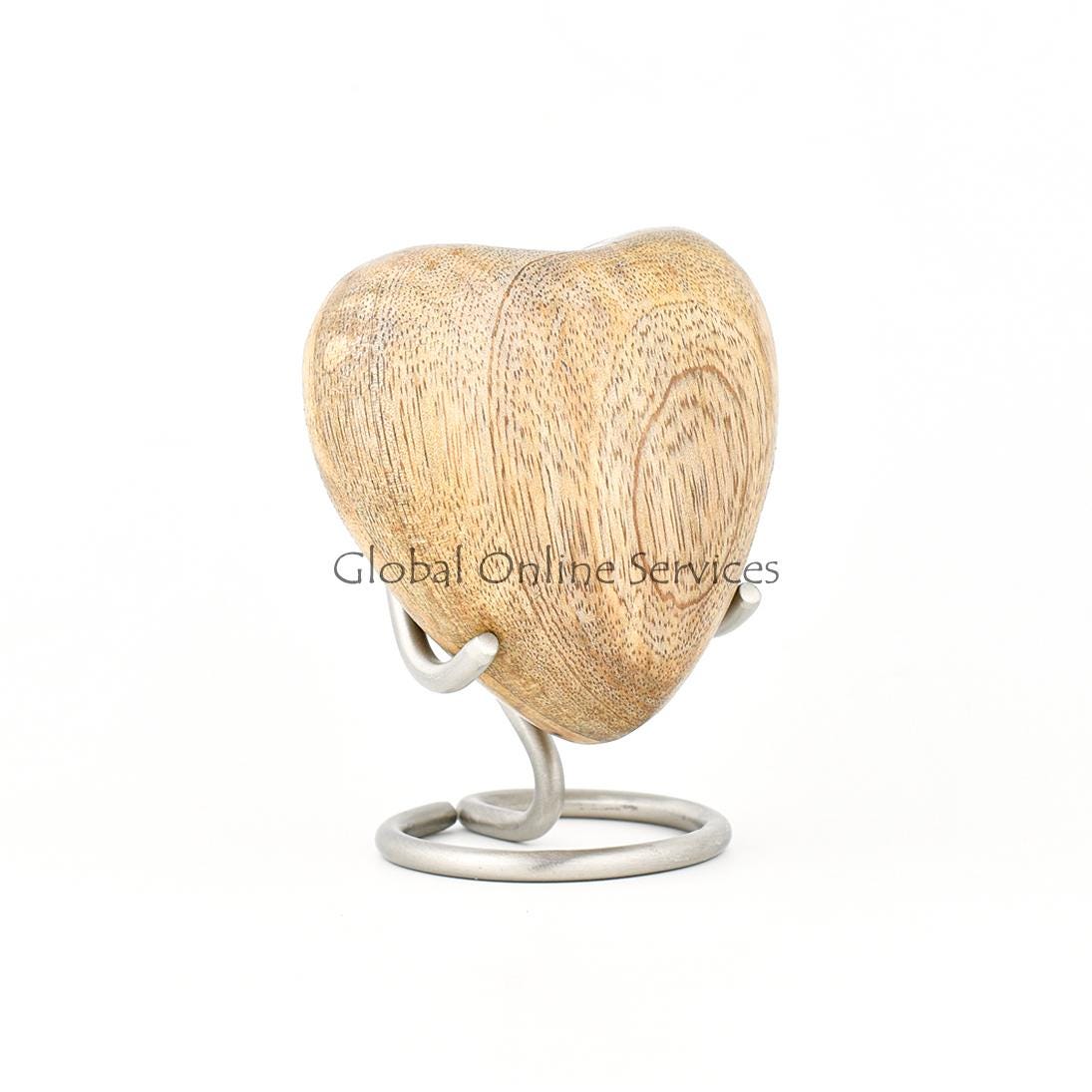 Urna A Forma Di Cuore In Legno Di Palissandro – Sempre Nel Cuore – Con Supporto In Ottone – 15,2 Cm – Per Ceneri Umane O Animali