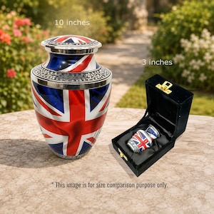 UK Flag Design Aluminium Decorative Urn For Human Ashes.