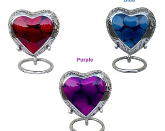 Beautiful Mystic Small Heart Keepsake Urn for Human Ashes