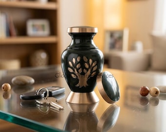 Aria Tree of Life Brass Keepsake Urn – Mini Memorial Urn for Ashes