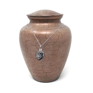 Cremation urn Antique Brass Large for Ashes + FREE Jewellery Urn