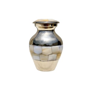 Brass Keepsake Urns, Elite Mother Of Pearl Keepsake Urn.