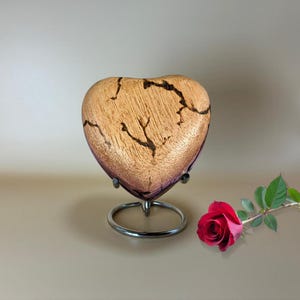 Handcrafted Wooden Heart Urn | Small Keepsake Urn for Ashes | Memorial Heart Urn | Unique Cremation Urn | Remembrance Gift