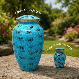 Wasserblaue Messingurne für die menschliche Asche