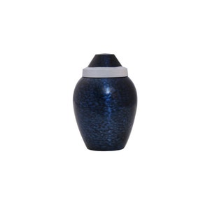 Small Cobalt Blue Funeral Mini Keepsake Urn, Memorial Ashes Urn.