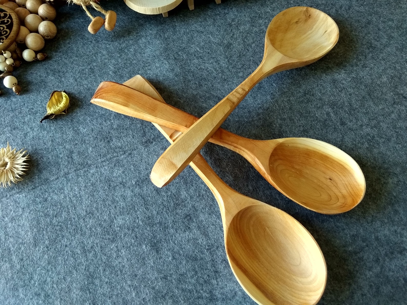 Handmade Wood Spoon Set. Russian Traditional Decorated Spoon. Etsy