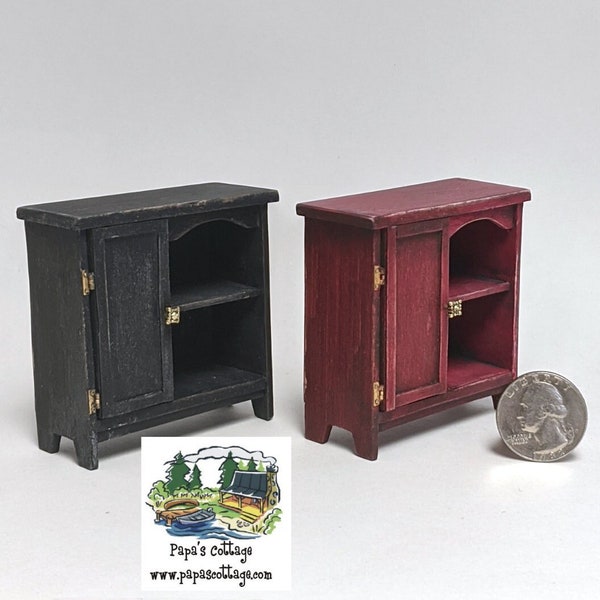 Miniature Distressed Display Cabinet - Primitive - Country - Farmhouse - Dollhouse - Limited Edition - 1:12 Scale