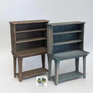 Large Potting Bench - Miniature Shelf - 1:12 scale Country Primitive Garden Table