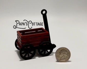 Handmade Miniature Wagon in custom colors - Miniature toys - 1:12 scale children's toys