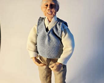 OOAK Miniature Doll: Modern Dollhouse Figure, Handmade Polymer Clay Art