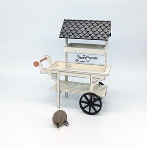 Flower cart display painted stand V2  - Miniature Shelf - 1:12 scale furniture