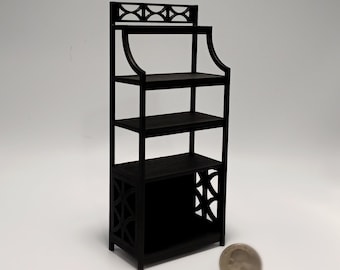 4 Shelf Bookcase - Miniature Display Shelf - 1:12 scale Modern Furniture
