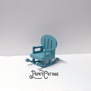 Miniature Dollhouse Rocker - Handmade Dollhouse / Doll house Miniature Child Rocking Chair - Rocking Chair for 1:12 Nursery
