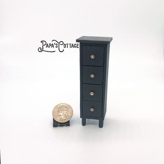 Black Tall Boudoir Dresser Lingerie Chest Underwear Drawers