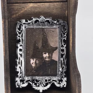 Antique Photo Witch Sisters - Miniature Vintage Wall Art - Mini artwork - 1:12 scale or Half Scale - Miniature antique portrait