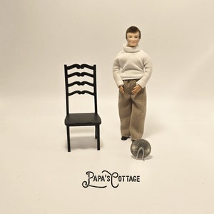Handmade Miniature Dollhouse Dining Chair - 1:12 Scale Caleb Model