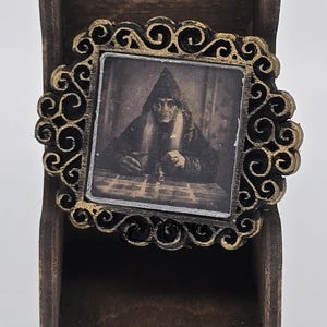 Antique Photo Old Crone - Miniature Vintage Wall Art - Mini artwork - 1:12 scale or Half Scale - antique portrait picture