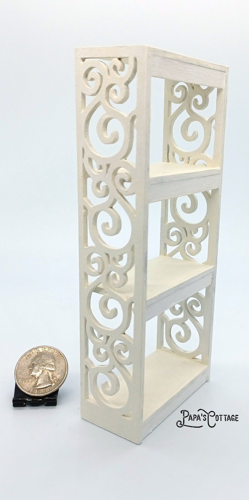 Tall Swoosh Bookcase Bookshelf Miniature Dollhouse Shelf Etsy