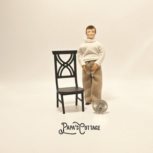 Handmade Miniature Dollhouse Dining Chair - 1:12 Scale Bianca Model