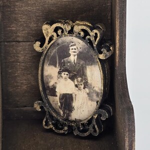 Antique Photo Father and Kids - Miniature Vintage Wall Art - Mini artwork - 1:12 scale or Half Scale - antique portrait picture