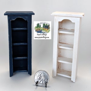 4 Shelf Bookcase narrow - Miniature Shelf - 1:12 scale Country Farmhouse Display