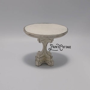 Farmhouse Display table - Small Round table - Miniature Porch Table - 1:12 scale Furniture