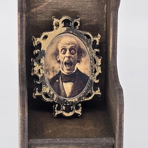 Antique Photo Yelling Man - Miniature Vintage Wall Art - Mini artwork - 1:12 scale or Half Scale - antique portrait picture