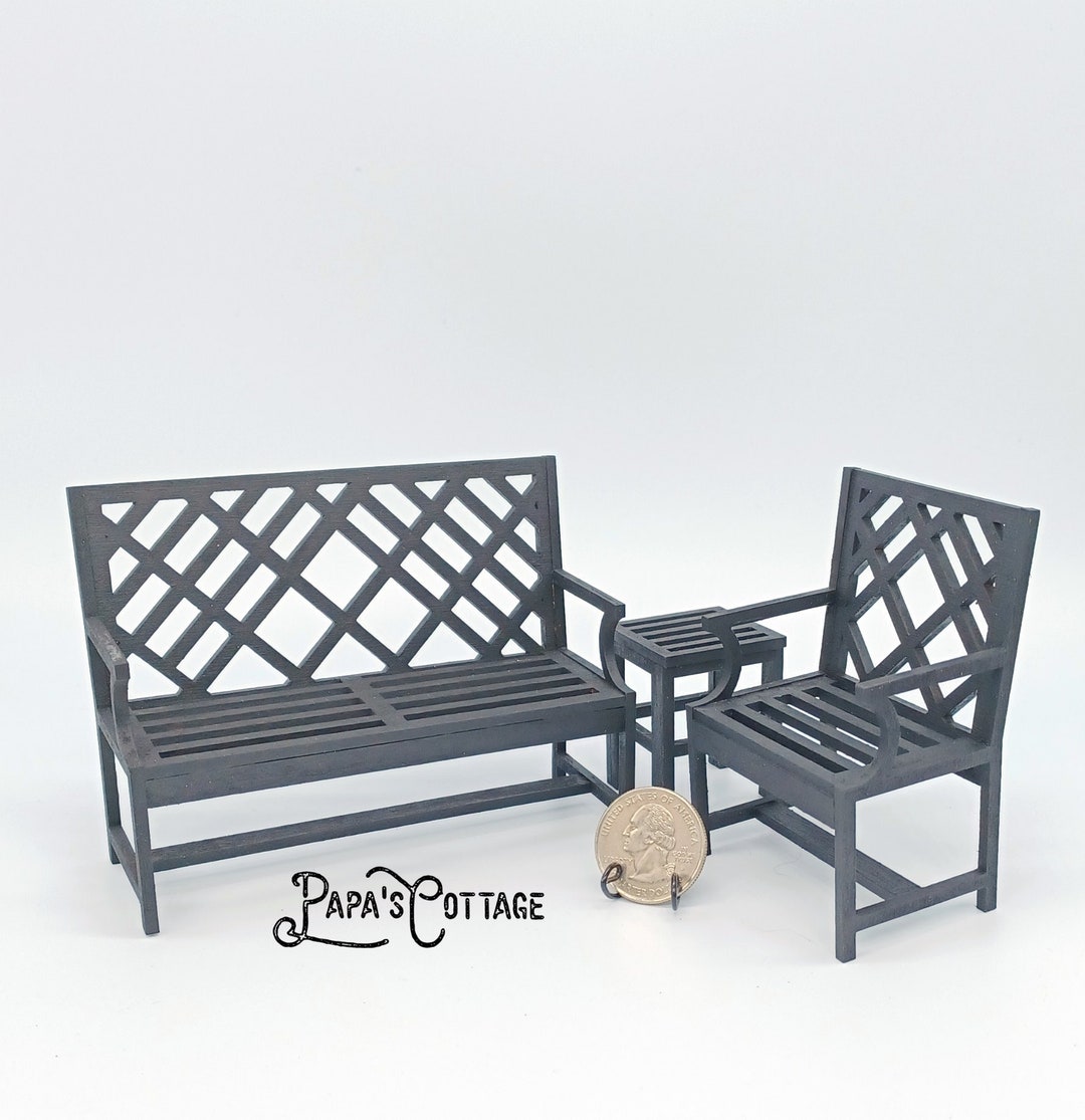 Miniature Patio Furniture Garden Seating Set Miniature Etsy