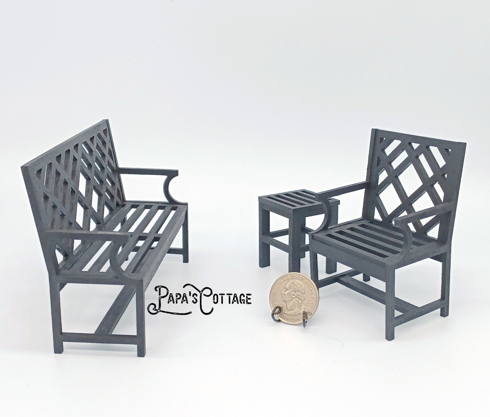 Miniature Patio Furniture Garden Seating Set Miniature Etsy